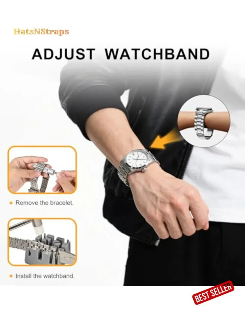 Watch Link Removal Kit with Pin Punches and Hammer
